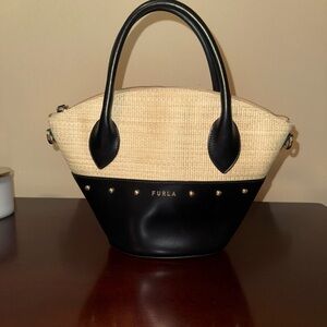 Furla Black and Tan Women's Handbag